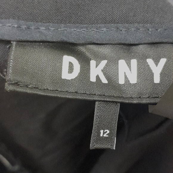 DKNY Womens Ponte Knit Mini Skirt Pencil Navy Blue Faux Wrap Stretch SZ 12 1524 - Picture 14 of 14